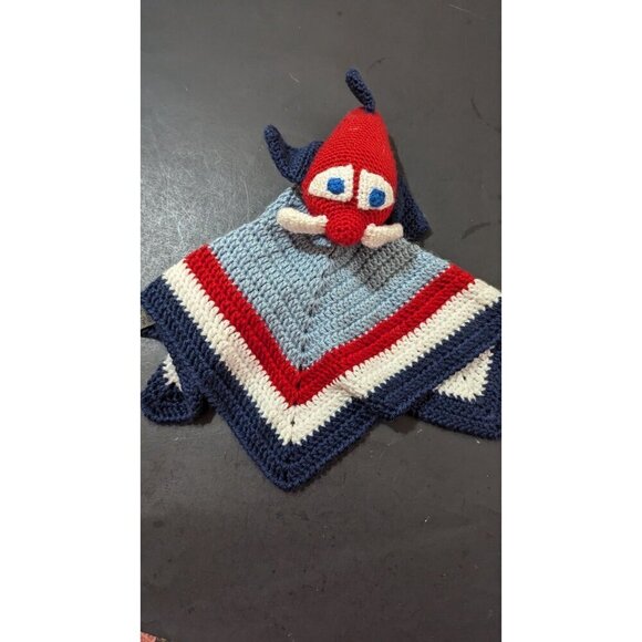 Handmade Crochet Baby Lovey Blanket With airplane Design By Hooked On The Sea - - Picture 2 of 6